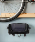 Top Tiers Waterproof Bike Handlebar Bag In Black 900d Oxford Cloth With PVC Front Pouch on wall-mounted bike