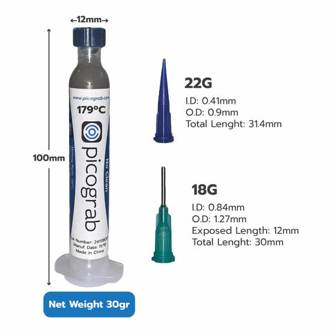 Lead Free Solder Paste For SMT And PCB Repair No Clean 179C Melting Point Sn64Bi35Ag1 Alloy 30g Syringe T3 Formulation