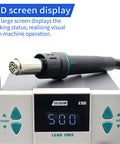 Beast 1000W Digital Hot Air Rework Station LCD display with sleep mode, three channels, and desoldering gun for BGA soldering.