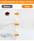 Comparison of wall before and after using Drywall Repair Kit 2 Pack With Scrapers And Protective Gloves Odorless No Mess Quick Patch