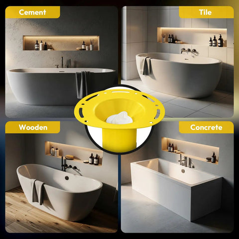 Built Tough Freestanding Bathtub Drain Kit With No Sweat Rough-In Setup, Universal Nickel Plated Brass And Pvc Adapter For 1.5 Inch Threaded Drains, Double Seal Leak Proof Design, Smooth Install For Any Freestander Tub features various tub setups.