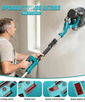 Person using Drywall Sander With Vacuum Dust Collection And Digital Display 1000W Popcorn Ceiling Removal Tool on a wall