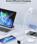 Two Pack 40W USB C Wall Charger All-in-One 4-Port Fast Charging Block With Dual USB C And USB A Ports Power Delivery 3.0 And Quick Charge Multiport Brick Wall Plug For IPhone 17 16 15 14 13 12 11 Pro Max Ipad Samsung charging laptop, phone, watch and earbuds