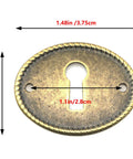 Top Tier 10 Pack Zinc Alloy Oval Keyhole Escutcheons Heavy Duty Antique Bronze Lock Covers measuring 1.48x1.16 inches.