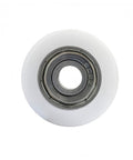 4 Pcs White Nylon Roller Idler Pulley With 608Z Bearing For Sliding Doors And Conveyor Systems, close-up view of front.