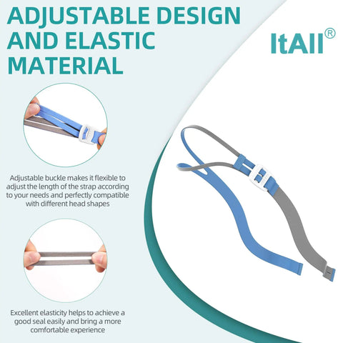 Adjustable straps from Two Pack Replacement CPAP Hose And Frame Set With Headgear Included, Quiet, Leak Free Seal And Cozy Fit