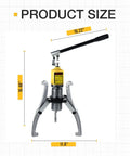 10 Ton Hydraulic Gear Puller Kit With 2 Or 3 Jaws, showing dimensions and structure, heavy duty forged alloy steel for hubs and gears