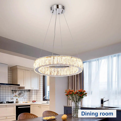 Farmhouse Style Black Globe Pendant Light With Adjustable Chain Industrial Crystal Chandelier in dining room setting