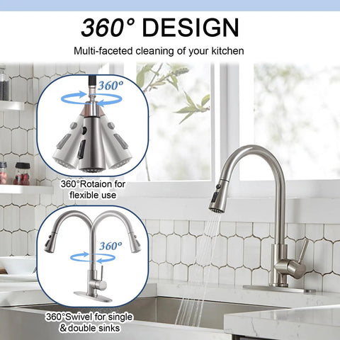 Antique Style Single Handle Pull Down Sprayer Kitchen Faucet In Oil Rubbed Bronze With Deck Plate Farmhouse Copper Faucet For 3 Hole Or Single Hole Install 360 Degree Swivel Spout And Built To Last No Fuss Easy Install Sprayer
