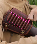 Genuine Leather Buttstock Cheek Rest With Rifle Shell Holder And Quick Access Ammo Slot For Easy Scope Alignment Rugged Huntin Gear