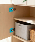 Magnetic Hinge Jig For Easy Door And Cabinet Installations No Drill Quick Setup And Accurate Guide For DIYers And Pros 4 Piece Set visible on a wooden cabinet door.