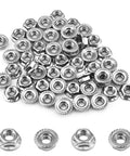 55 Pack M6 Serrated Flange Hex Nuts M6 1 Mm Hexagon Flange Nuts 304 Stainless Steel Metric Fasteners Locknuts Replacement Nut With Plastic Case For DIY Home Projects