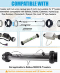 Hot Tub Heater Split Nut Union And Tailpiece 2 Inch Adapter Kit Set Of 2 compatibility chart and components.
