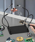 Helping Hands Soldering Station With Four Flexible Arms And Clamps, Pro Grade Heavy Duty Steel Base for PCB Repair and DIY Projects