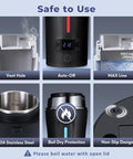 Features of Global Travel Kettle With Dual Voltage 110-240V Portable Electric Kettle LCD Display Four Temperature Settings LED