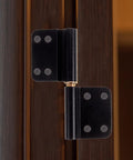 Close-up of Heavy Duty Bathroom Door Hinges Black Lift Off Replacement Set 4 Pack for Interior Shower and Cabinet Doors