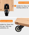 2 Inch Door Support Wheel And Gate Roller Replacement Kit With Included Screws for vertical and horizontal installations on wood.