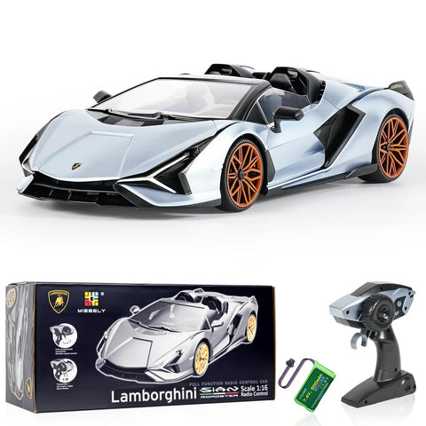Officially Licensed Lamborghini Remote Control Car One Six Scale Lambo Toy Car With LED Lights 2.4GHz RC Car on box and controller