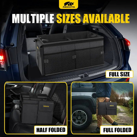 Car Trunk Organizer 65L Collapsible with Lid for SUV Auto Truck and Van Durable Oxford Fabric Non Slip Bottom Adjustable Straps