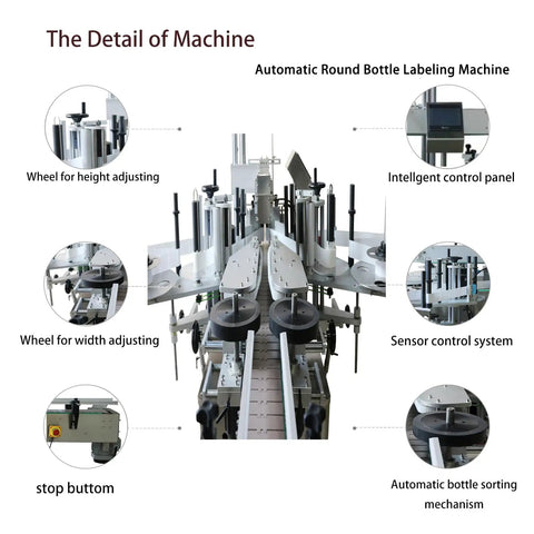 Detailed view of Automatic Double Side Square Bottle Labeling Machine With Snappy Touchscreen Interface And Rock Solid Conveyor For Zero Fuss Front Back Labeling Plus Optional Code Printing Heavy Duty Setup.