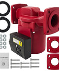 Boss Level 1 2 Hp Circulation Pump Ups26 150Sf components including pump, rubber gaskets, bolts, and manual for hydronic heating.