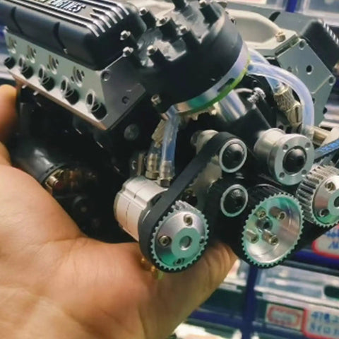 Full Scale Engine Display Model For Adults And Kids, Precision STEM Kit For Gearheads And Collectors, Hands On Build Toy With Realistic Engine Dimensions, Educational Automotive Engineering Project For Enthusiasts, metal gears and hoses