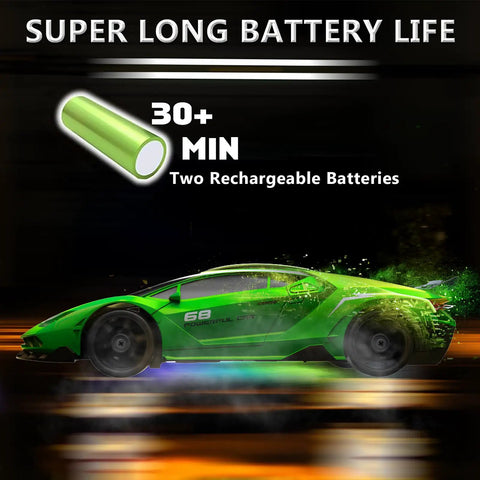 One Twenty Four Scale RC Drift Car 4WD With LED Lights For Night Time Drifts And High Speed 15KMH Remote Control Toy with long battery life