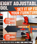 Heavy Duty Furniture Mover Kit With Wheels Appliance Lifter And Sliders That Lift Up To 660 Lbs Includes 4 Sliders And Lifting Extenders Cradle Lock