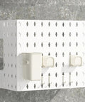 Slick Wall Mounted Pegboard Organizer With Hassle Free Punch Free Design And Legit Abs Durability For Garage Shop And Home gas water heater pipe cover with hooks.