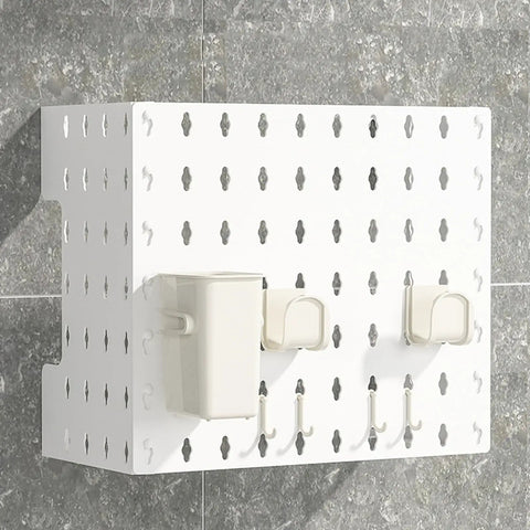 Slick Wall Mounted Pegboard Organizer With Hassle Free Punch Free Design And Legit Abs Durability For Garage Shop And Home gas water heater pipe cover with hooks.