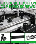 Complete M3 Hardware Kit 1002-Piece Set with hex socket button and cap head screws displayed on metal rail
