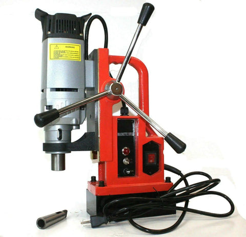 Heavy Duty Magnetic Core Drill Press Machine Featuring Kickass 1350W Motor And Rock Solid 3372 Pound Magnet Force for easy metal boring.