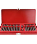 40 Piece Hexagon Wrench Kit With Spline And Star Bit Sockets arranged in red storage case for organized auto repair tools.