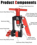 2 In 1 Bike Brake Hydraulic Needle Driver And Hose Fitting Insert Tool with labeled aluminum alloy components for MTB