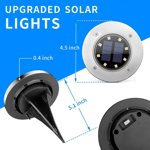 Outdoor Solar Ground Lights 12 Pack Waterproof Landscape Pathway Lighting for Driveway Patio Backyard Walkway Cool White LED