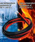 Jump Starter Cables With Adapter For Milwaukee M18 18V Batteries 2ft 8AWG showing temperature resistance -76F to 392F