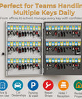 72 Key Lock Box Wall Mount Smart Key Cabinet With App Access Log Digital Keypad Bluetooth and No Wifi Unlock Sold Separately