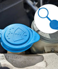 Direct OEM Replacement Windshield Wiper Washer Fluid Cap For Acura RDX MDX ILX And Honda CRV Accord Models With Easy Drop In Install Replaces 38513 SC4 672 And Delivers Tight Seal No Fuss Maintenance blue cap installed on car reservoir
