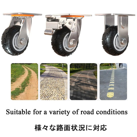 Built Tough 4 Inch Heavy Duty Rubber Casters Set Two Locking Swivel Wheels Plus Two Fixed Rollers Quiet Non Marking Industrial Casters For Workshop Carts And Heavy Hauler Setup