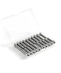 3/8 X 1 Socket Head Cap Screws 10 Pack Built From Solid 304 Stainless Steel in a clear case, showing full thread design.