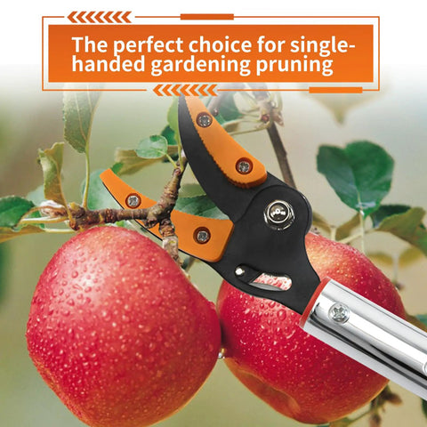 Long Reach Tree Pruner And Trimmer For High Branches And Fruit Picking 3.5 Foot Aluminum Extension Shears cutting apple