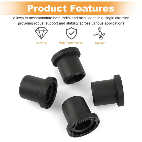 Badass 4 Piece Flanged Sleeve Control Arm Bushings Suspension Isolators Zero Slack Build Compatible With John Deere Gator Xuv 625i 825i 855d Exact Oem Swap M158746 black rubber bushings for suspension stability.