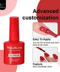Six Piece Gel Nail Polish Set Ten Milliliter In Red Shades Burgundy Dark Red Light Red Soak Off Formula with application details