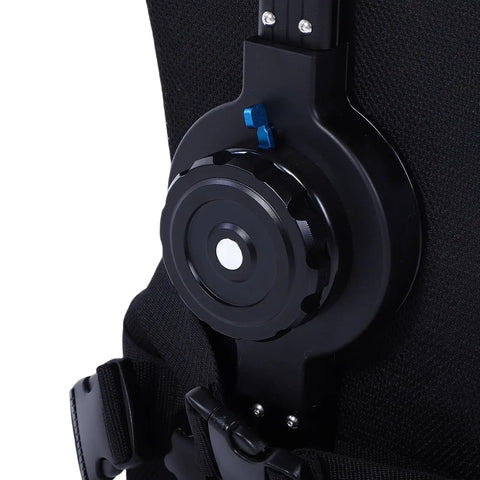 Close-up of Camera Stabilization Vest For Portable 3-Axis Gimbals With High Load Capacity, Aluminum Alloy Rig detail.