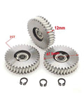 47.5x12mm Oblique Planetary Gear 35T Helical Gear with 8mm Bearings showing size details and steel construction for e-bike hub motor