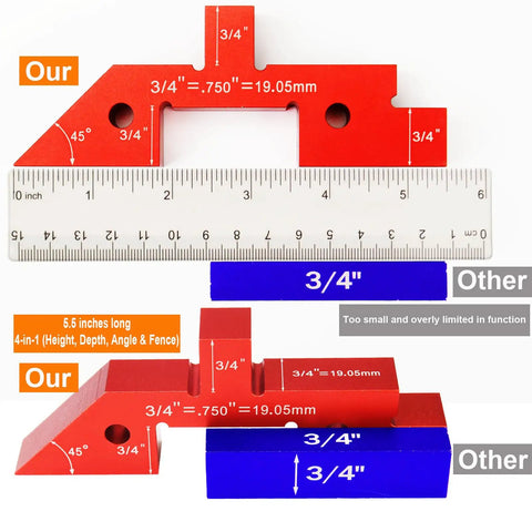 Setup Blocks Height Gauge 14 Piece Aluminum Alloy Precision Bars for Woodworking and Router and Saw Alignment Tools comparison