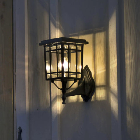 Prairie Solar Outdoor Light Fixture With Wall Pole And Pier Mounts No Wire Setup Black LED Lamp 250 Lumen Warm White Light Easy Sun Powered Install Hardware Included mounted on wall