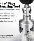 4 in 1 Drill Powered Pipe Threading Tool Kit For Cutting Internal External Threads On Pvc And Ppr Pipes showing alloy steel structure and thread cutter.
