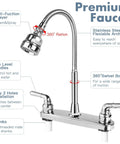 Top Shelf RV Kitchen Faucet Sporting A Slick 360 Rotating Sprayer Head And Hella Tough Stainless Steel Frame With An Eight Inch Two Hole Base