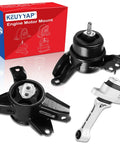 Straight Up Built Tough Three Piece Engine Motor Mount Set For Kia Optima L4 2.4 2011 2015 showing black rubber mounts and metal bracket.